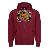 Burgundy halloween horseshoe Zipper Hoodie - JahusDesignShop