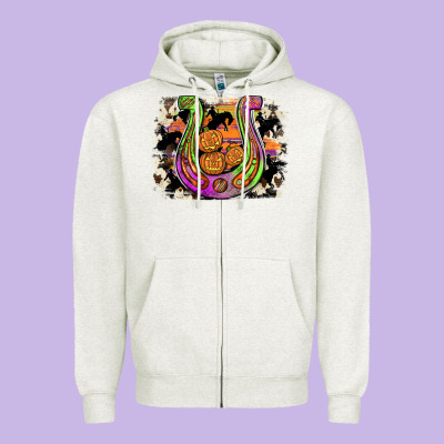 Halloween Horseshoe Zipper Hoodie Designed By Jahusdesignshop