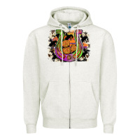 Oatmeal Heather halloween horseshoe Zipper Hoodie - JahusDesignShop