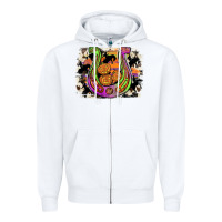 White halloween horseshoe Zipper Hoodie - JahusDesignShop