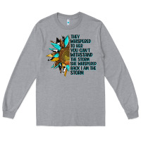Heather Grey sunflower they whispered to her Long Sleeve Tee - AdoDesignShop