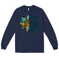 Navy sunflower they whispered to her Long Sleeve Tee - AdoDesignShop