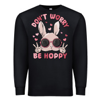 Black don't worry be hoppy Premium Sweatshirt - MaliasSmallBusiness