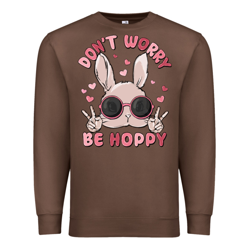 Don't Worry Be Hoppy Premium Sweatshirt by MaliasSmallBusiness | Teevron