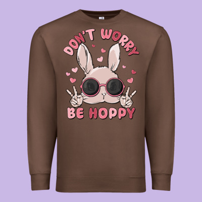 Don't Worry Be Hoppy Premium Sweatshirt Designed By Maliassmallbusiness