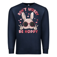 Navy don't worry be hoppy Premium Sweatshirt - MaliasSmallBusiness