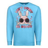Ocean Blue don't worry be hoppy Premium Sweatshirt - MaliasSmallBusiness