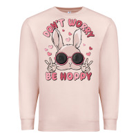 Pale Pink don't worry be hoppy Premium Sweatshirt - MaliasSmallBusiness