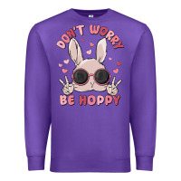 Purple don't worry be hoppy Premium Sweatshirt - MaliasSmallBusiness