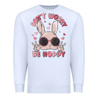 White don't worry be hoppy Premium Sweatshirt - MaliasSmallBusiness