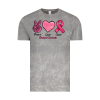 Breast Cancer Peace Love Cure Vintage Tee | Teevron