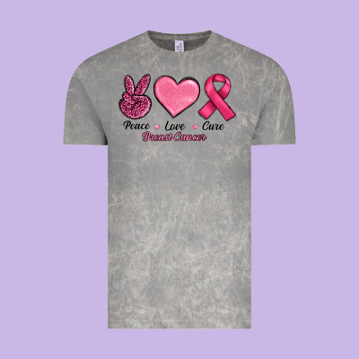 Breast Cancer Peace Love Cure Vintage Tee Designed By Ranaportraitstore