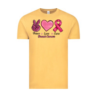 Vintage Mustard breast cancer peace love cure Vintage Tee - RanaPortraitStore