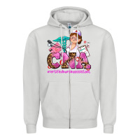 Dove Grey cna certified nursing assistant Zipper Hoodie - AdoDesignShop