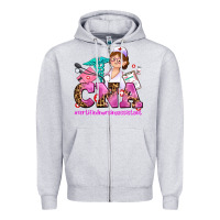 Heather Grey cna certified nursing assistant Zipper Hoodie - AdoDesignShop