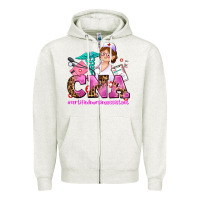 Oatmeal Heather cna certified nursing assistant Zipper Hoodie - AdoDesignShop