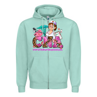Seafoam cna certified nursing assistant Zipper Hoodie - AdoDesignShop