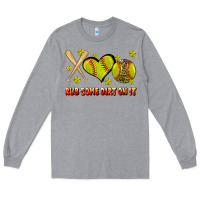Heather Grey rub some dirt on it softball Long Sleeve Tee - JahusDesignShop