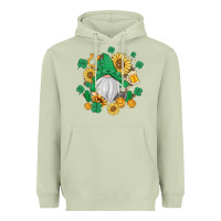 Matcha st patrick's day shamrock sunflowers gnome Heavyweight Hoodie - MaliasSmallBusiness