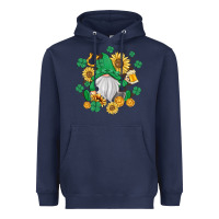 Navy st patrick's day shamrock sunflowers gnome Heavyweight Hoodie - MaliasSmallBusiness