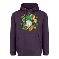 Plum st patrick's day shamrock sunflowers gnome Heavyweight Hoodie - MaliasSmallBusiness