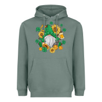 Sage st patrick's day shamrock sunflowers gnome Heavyweight Hoodie - MaliasSmallBusiness