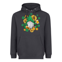 Smoke st patrick's day shamrock sunflowers gnome Heavyweight Hoodie - MaliasSmallBusiness