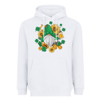 White st patrick's day shamrock sunflowers gnome Heavyweight Hoodie - MaliasSmallBusiness