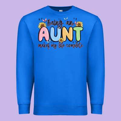 Being An Aunt Makes My Life Complete Premium Sweatshirt Designed By Maliassmallbusiness