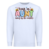 White being an aunt makes my life complete Premium Sweatshirt - MaliasSmallBusiness