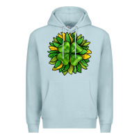 Blue Mist St. Patricks Sunflower With Clover Premium Hoodie - BundleAndBundleShop