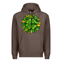 Coffee St. Patricks Sunflower With Clover Premium Hoodie - BundleAndBundleShop