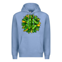 Colony Blue St. Patricks Sunflower With Clover Premium Hoodie - BundleAndBundleShop