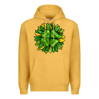 Mustard St. Patricks Sunflower With Clover Premium Hoodie - BundleAndBundleShop