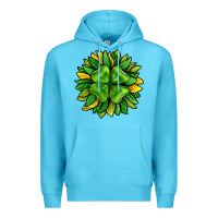 Ocean Blue St. Patricks Sunflower With Clover Premium Hoodie - BundleAndBundleShop