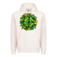 Pale Pink St. Patricks Sunflower With Clover Premium Hoodie - BundleAndBundleShop