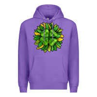 Purple St. Patricks Sunflower With Clover Premium Hoodie - BundleAndBundleShop