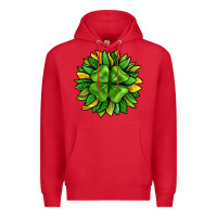Red St. Patricks Sunflower With Clover Premium Hoodie - BundleAndBundleShop