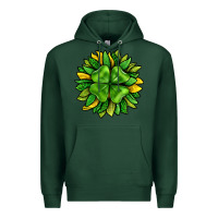 Sports Green St. Patricks Sunflower With Clover Premium Hoodie - BundleAndBundleShop