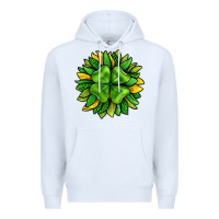 White St. Patricks Sunflower With Clover Premium Hoodie - BundleAndBundleShop