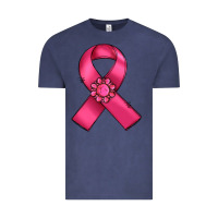 Vintage Denim breast cancer awareness ribbon Vintage Tee - RanaPortraitStore