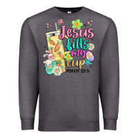 Charcoal Heather easter jesus fills my cup Premium Sweatshirt - MaliasSmallBusiness