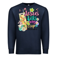 Navy easter jesus fills my cup Premium Sweatshirt - MaliasSmallBusiness