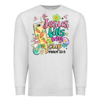 Oatmeal Heather easter jesus fills my cup Premium Sweatshirt - MaliasSmallBusiness