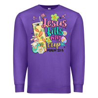 Purple easter jesus fills my cup Premium Sweatshirt - MaliasSmallBusiness