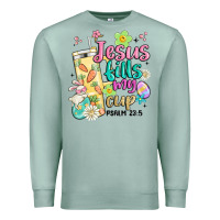 Seafoam easter jesus fills my cup Premium Sweatshirt - MaliasSmallBusiness