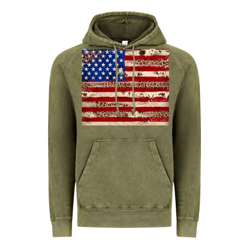 American Flag Leopard Cowhide Vintage Hoodie by JahusDesignShop | Teevron