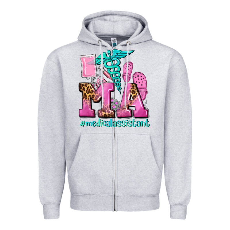 M A Medical Assistant Zipper Hoodie by AdoDesignShop | Teevron