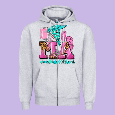 M A Medical Assistant Zipper Hoodie Designed By Adodesignshop