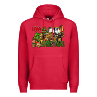 Cardinal I Dig Christmas Backhoe Loader Premium Hoodie - BundleAndBundleShop